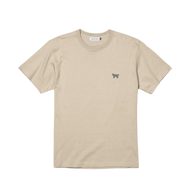 sideways logo T-shirt：Sand beige