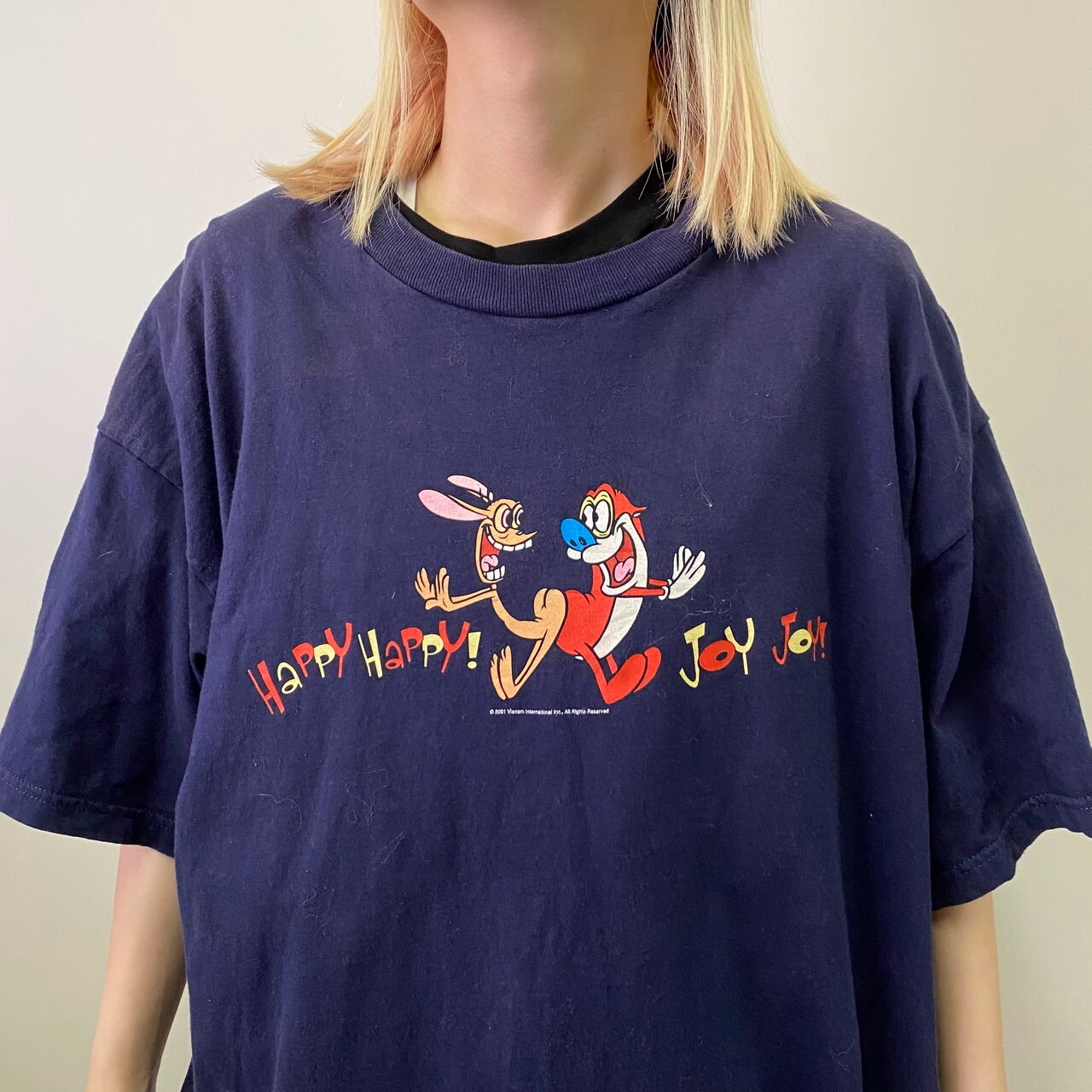 00年代 REN ＆ STIMPY レンとスティンピー アメリカンアニメ プリントT 