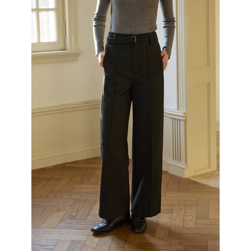 tweed belt design pants 101672