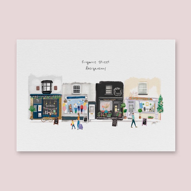 Abergavenny Welsh Market Town｜A4アートポスター