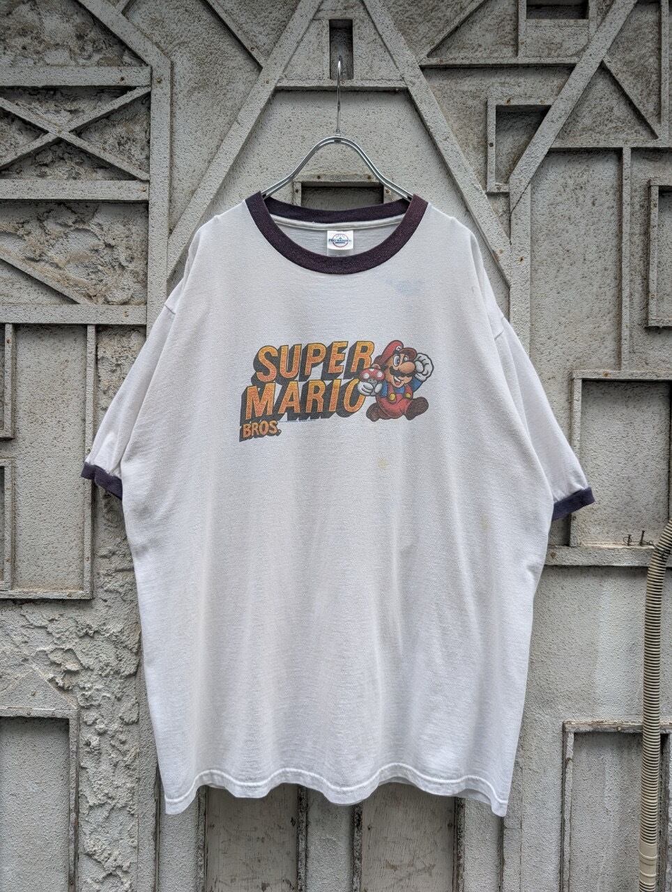 "SUPER MARIO" ringer tee /made in USA