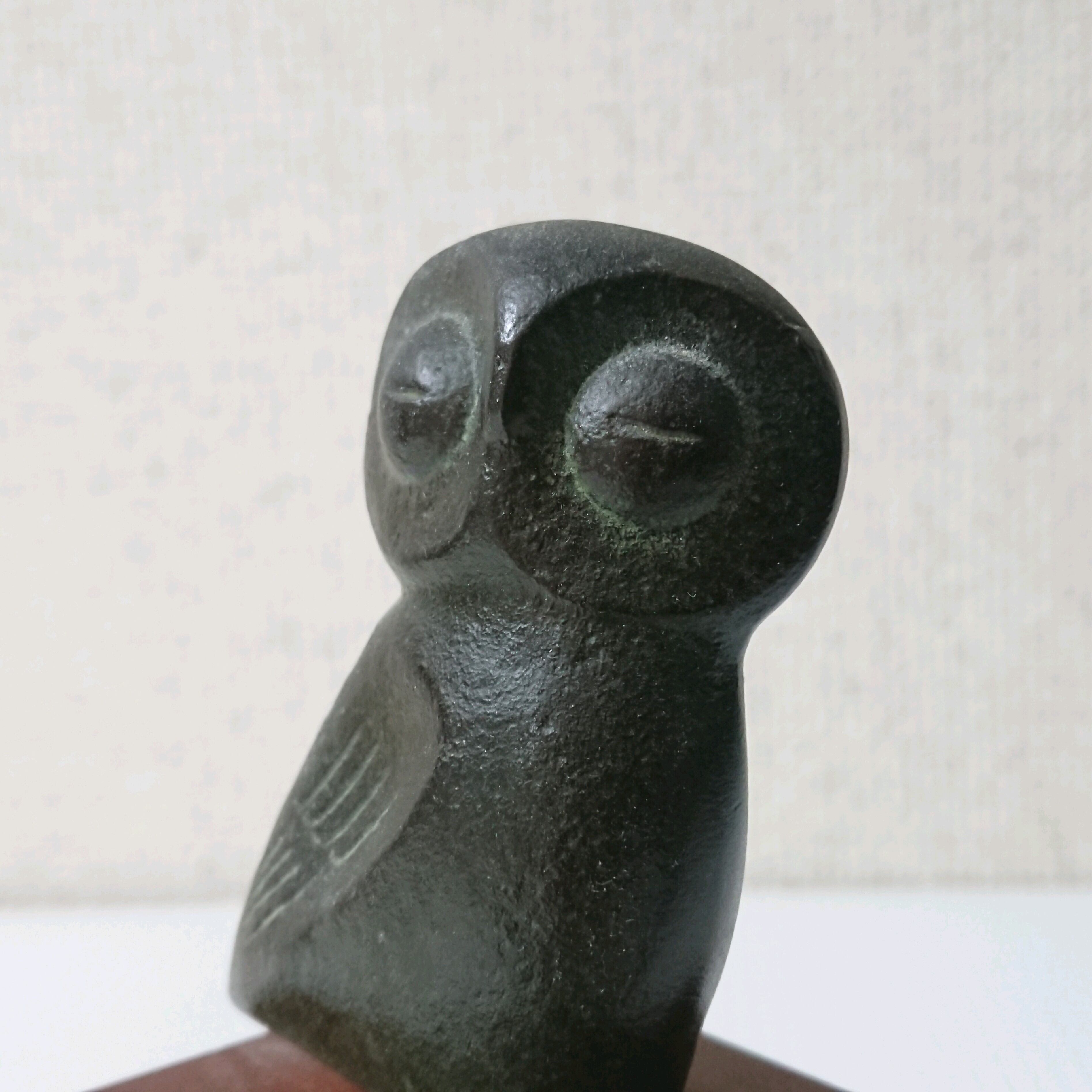 馬場忠寛 ”ミネルバの梟は日暮れに飛び立つ” ふくろう ブロンズ像