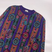 ficce YOSHIYUKI KONISHI フィッチェ ヨシユキコニシ 総柄 ラメ ニット セーター /パープル系 メンズ