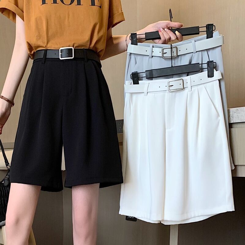 ショーツ レディースサマールーズハイウェストウェスト薄手ワイドレッグパンツ 夏物 ブルマー ワイドパンツ YY-ファッション97793396374