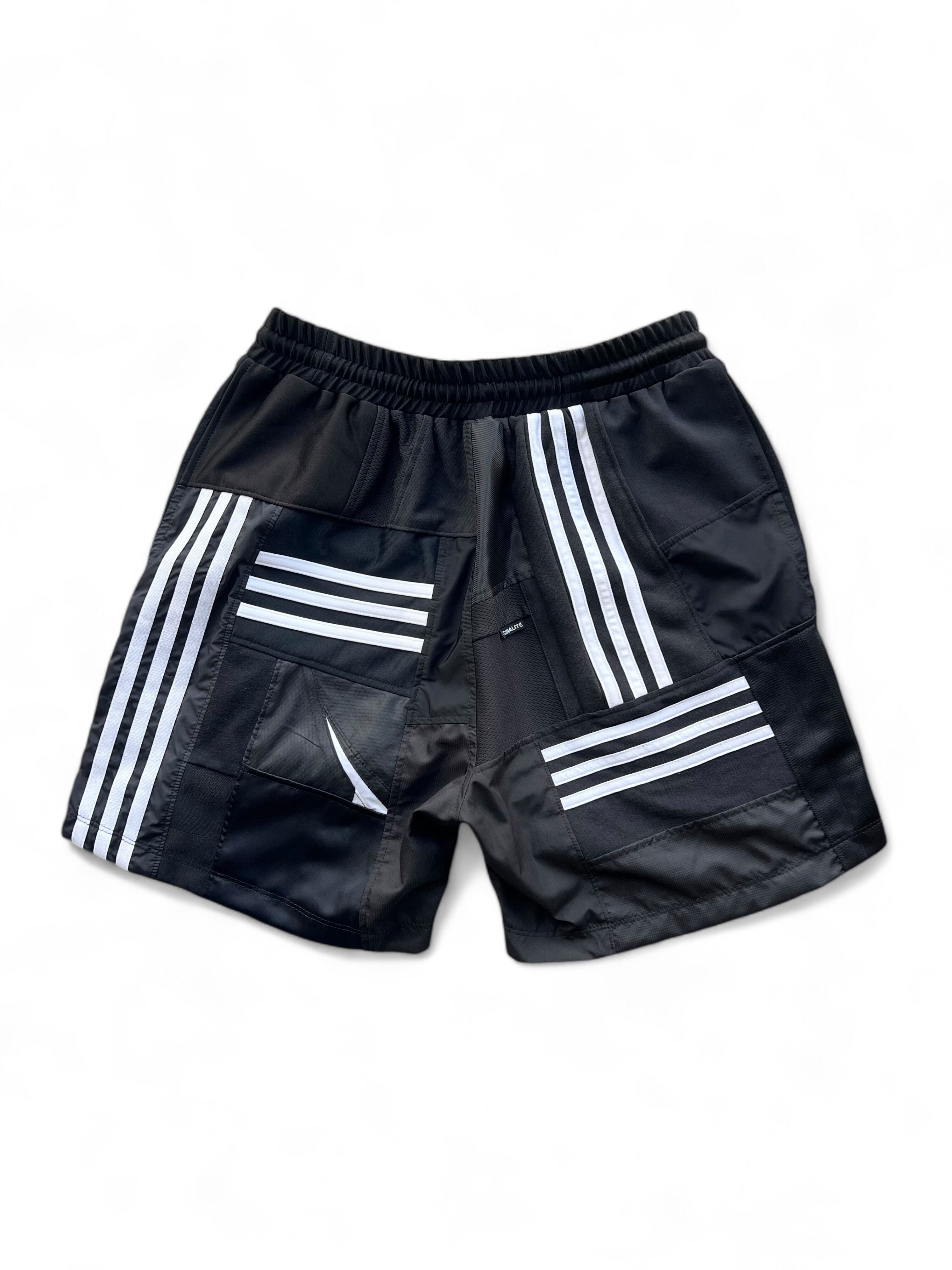 KOH ISHIGURO Upcycled Crazy Patchwork Short Pants -BLACK- Mens