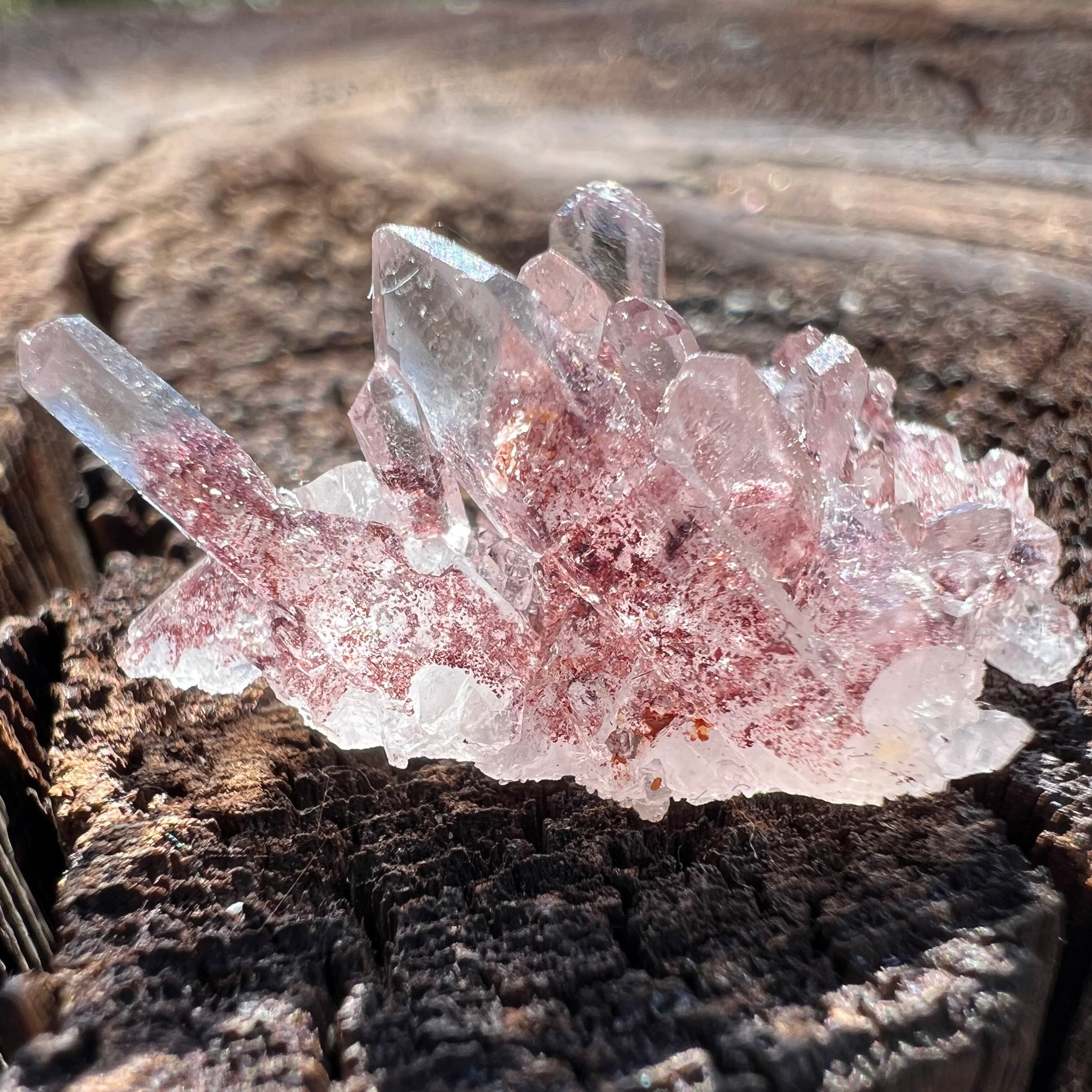 2石セット 南インド産 レッドファントムクォーツ ミニクラスター 水晶