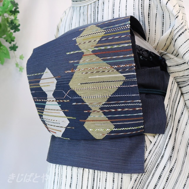 正絹　小町鼠に刺繍のなごや