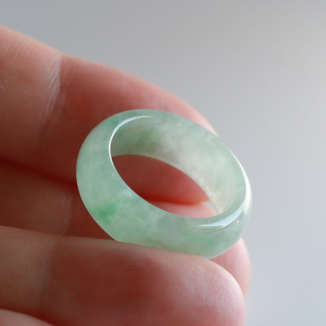 指輪 リング 花びら 本翡翠 氷ヒスイ フリーサイズ 縁起物 天然石 鑑別
