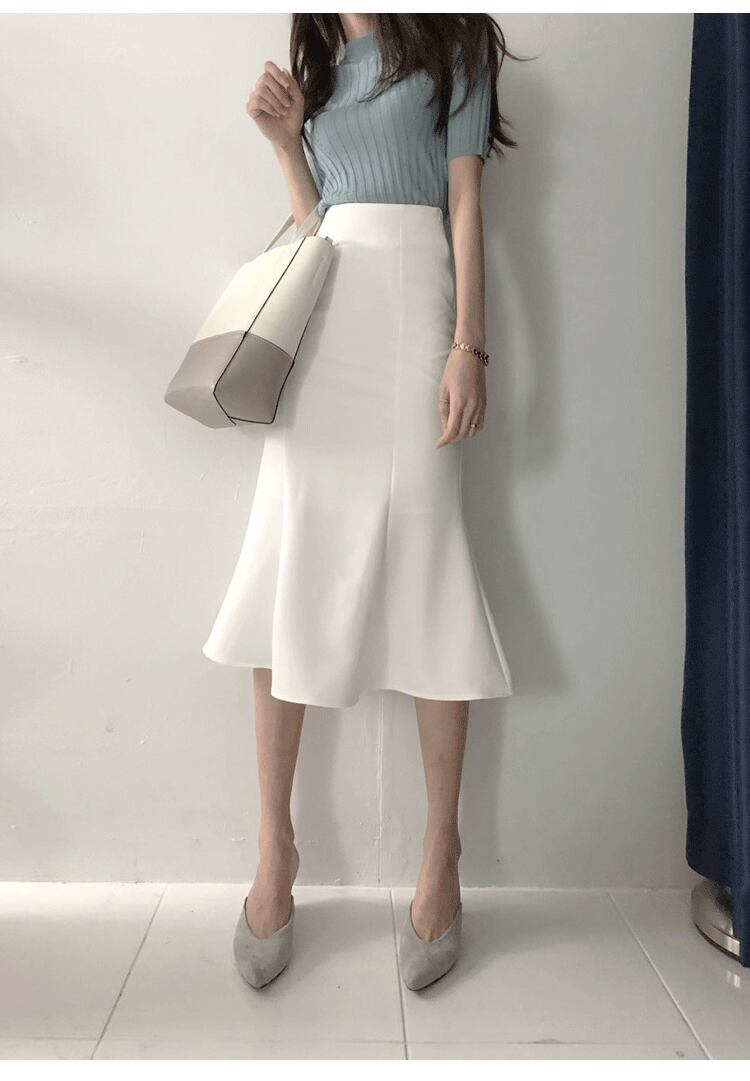 マーメイドスカート レディース ミドル丈 フレアスカート スカート