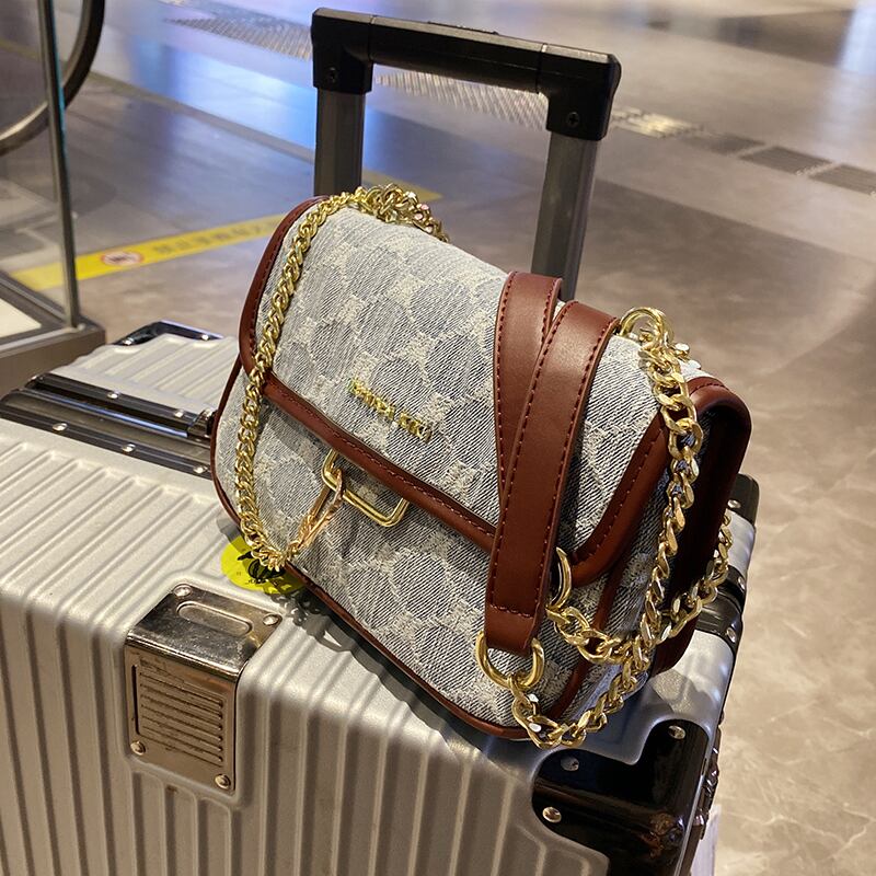 レディースオータムウィンターチェーン 秋物 冬物 スクウェア メッセンジャーバッグ 手作りハンドバック87892386222