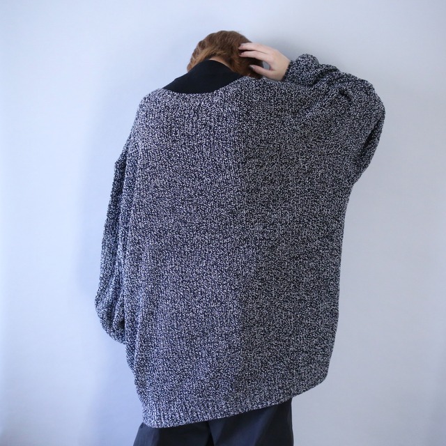 "KING SIZE" XXXXXL super over silhouette melange knit sweater