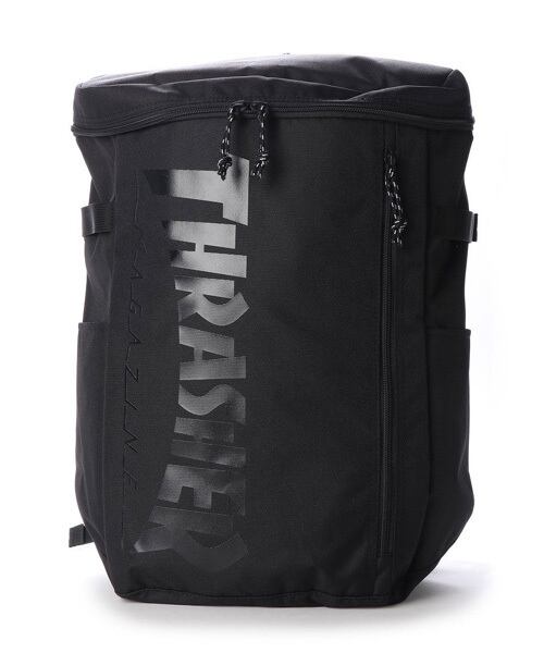 THRASHER (スラッシャー) トップオープンバックパック リュック ブラック/ブラック THR-102