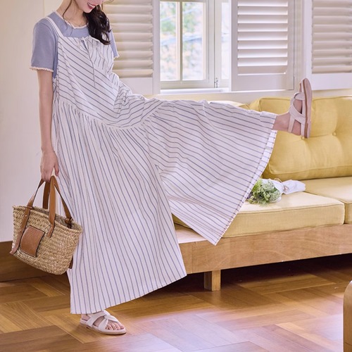 アシメストライプキャミジャンスカ ・7249