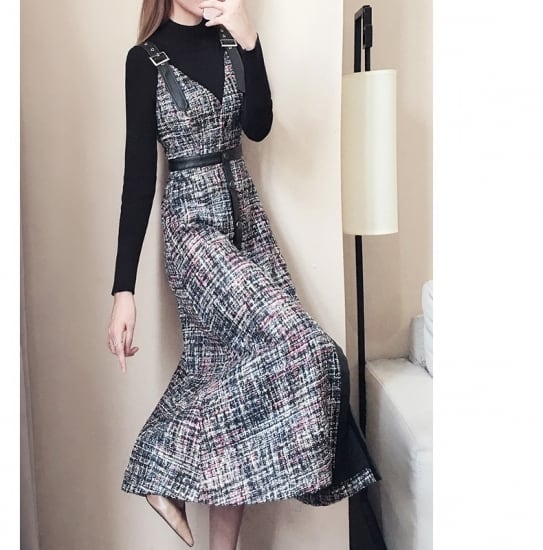 ジャンパースカート ツイードジャンパースカート ワンピース ツイード