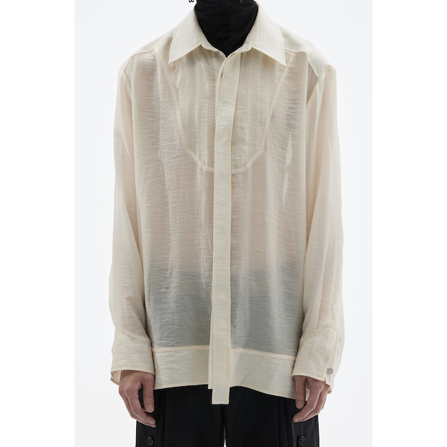 [ Professor.E ](プロフェッサーイー) 24SS-PE-LSH-01 TRANSLUCENT TUNIC (beige)