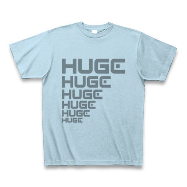 MR.HUGE LINE HUGE ROGO（ライン HUGE ロゴ）PRINTED Tシャツ　ライトブルー×グレー