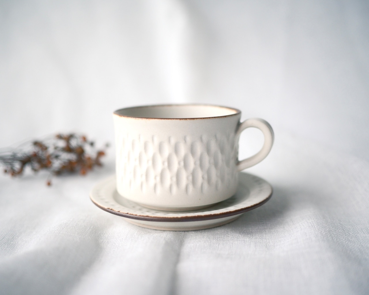 カップ&ソーサー(寸胴カップ) ホワイト② / シイナナナエ(tone.) 画像1