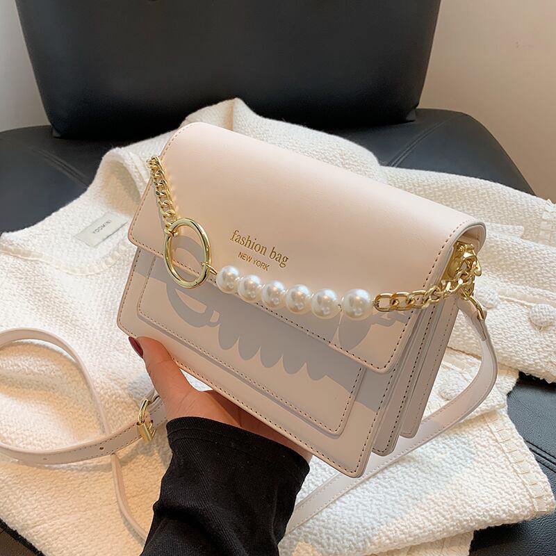 サマーパールチェーン 夏物 真珠 スクウェア メッセンジャーバッグ Tiancai_Wing_Bag71038775410