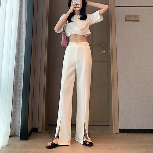 センタータックスリットパンツ