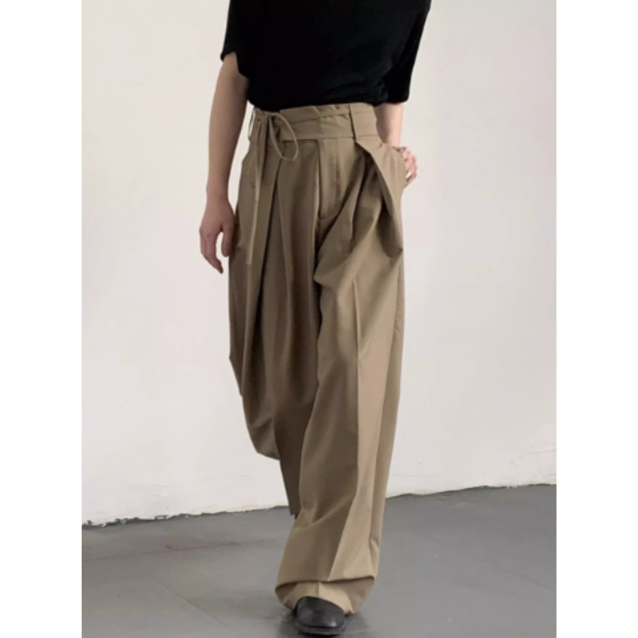 ウエストベルト付きタックワイドパンツ　TB1738・画像7