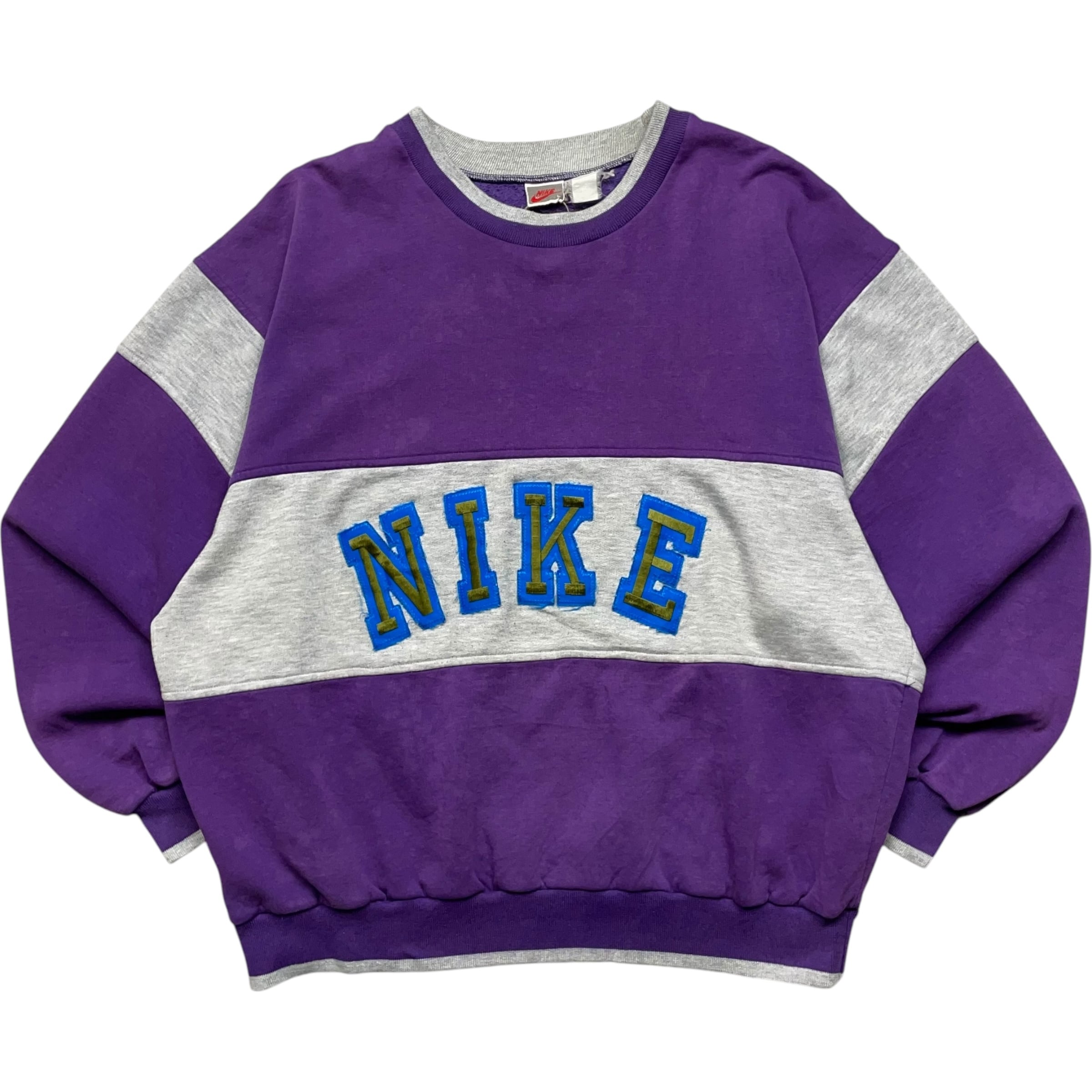 《L》 NIKE ナイキ スウェット 刺繍ロゴ マルチカラー 90年代 vintage no.6336