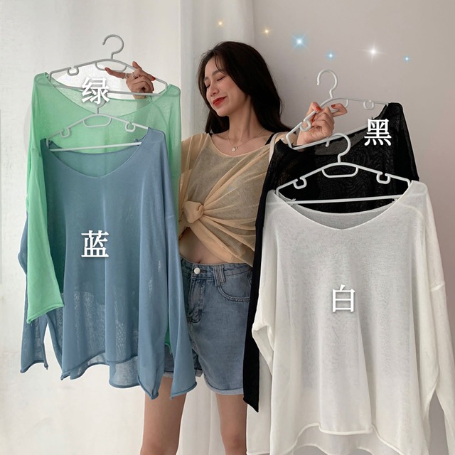 ニットブラウス 薄手ルーズオータムウィンターカラーラウンドネックプルオーバー ロング 秋物 冬物 Oネック YY-ファッション64913006622