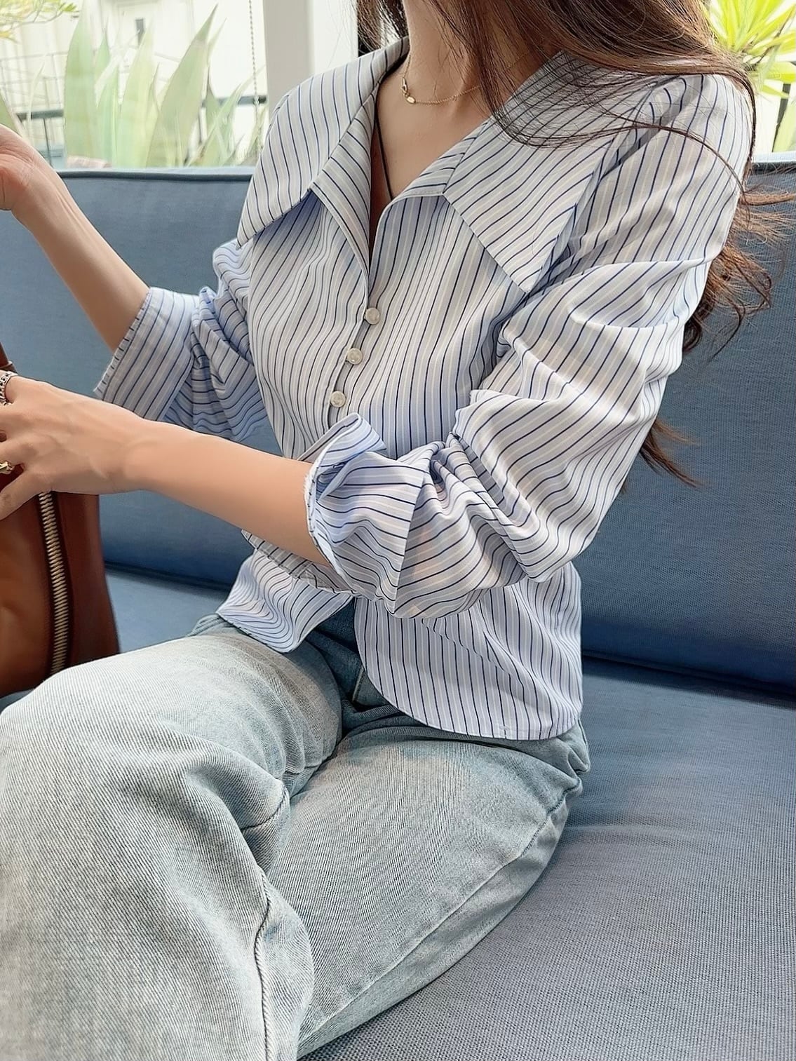 Stripe shirt / blue(5月下旬〜6月上旬頃発送予定)