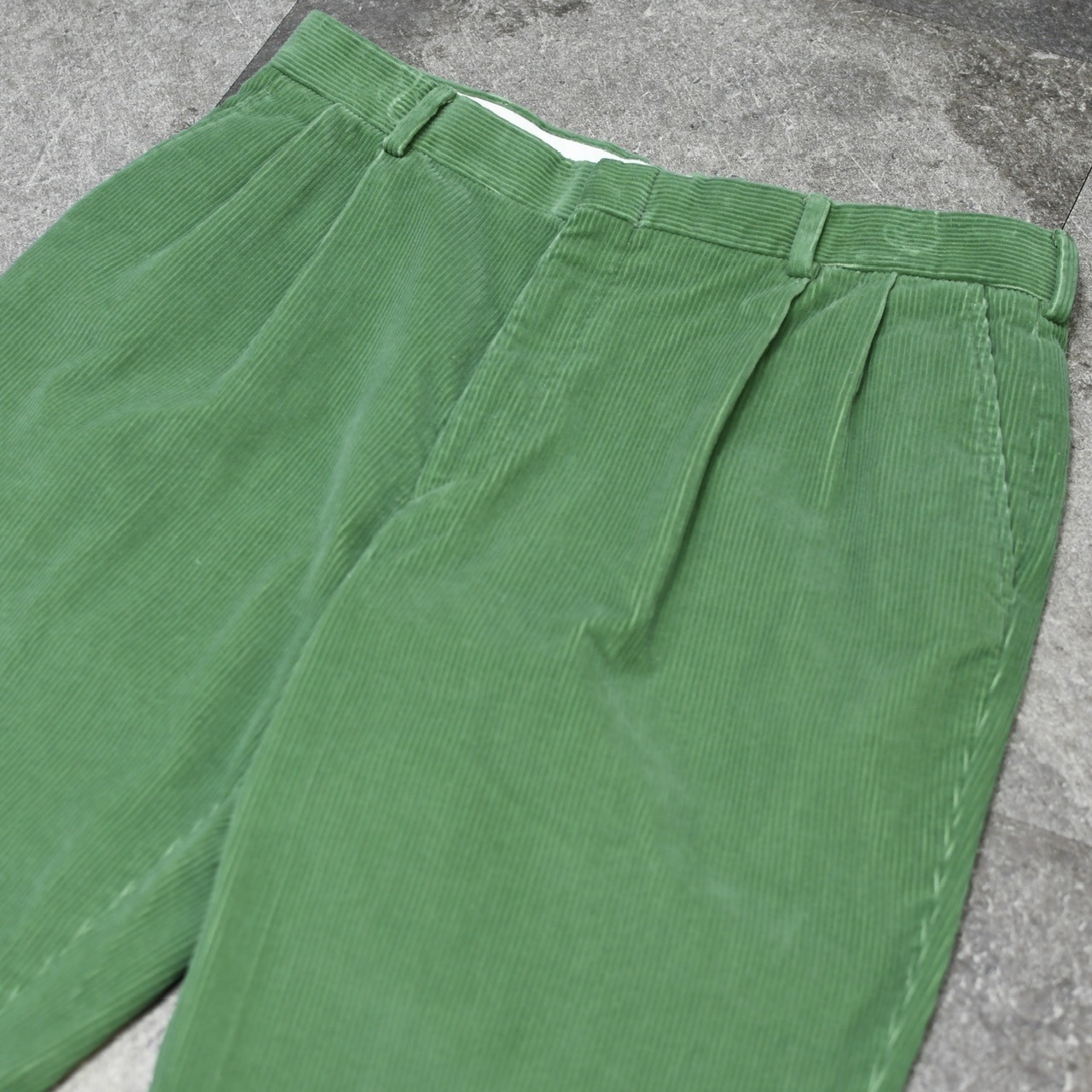green wide corduroy pants