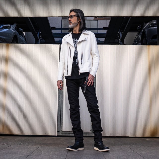STRUM ストラム RIDERS JACKET ライダースジャケット】HI-FLYER/白鞣し