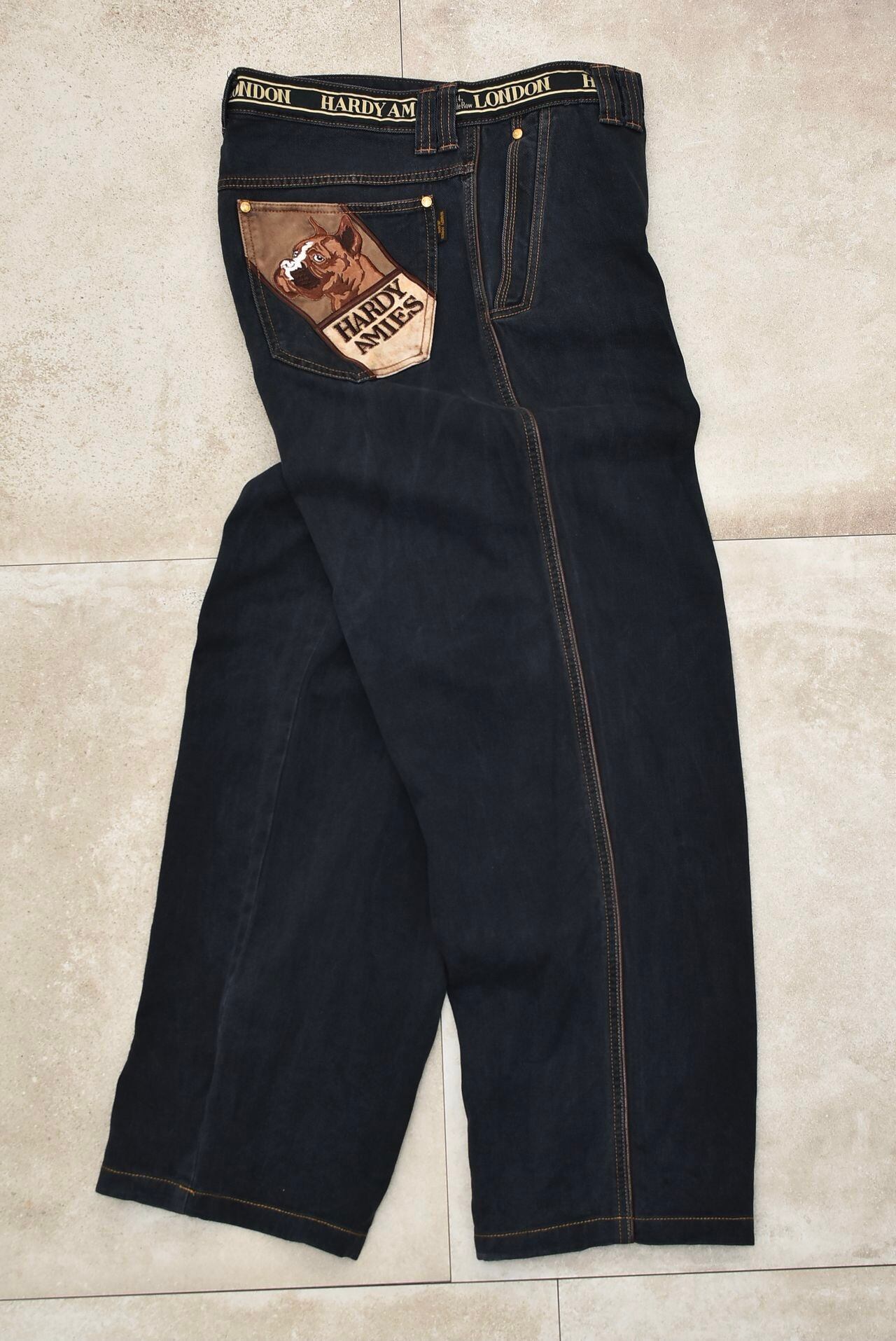 HARDY AMIES embroidery wide denim pants | 古着屋 grin days memory