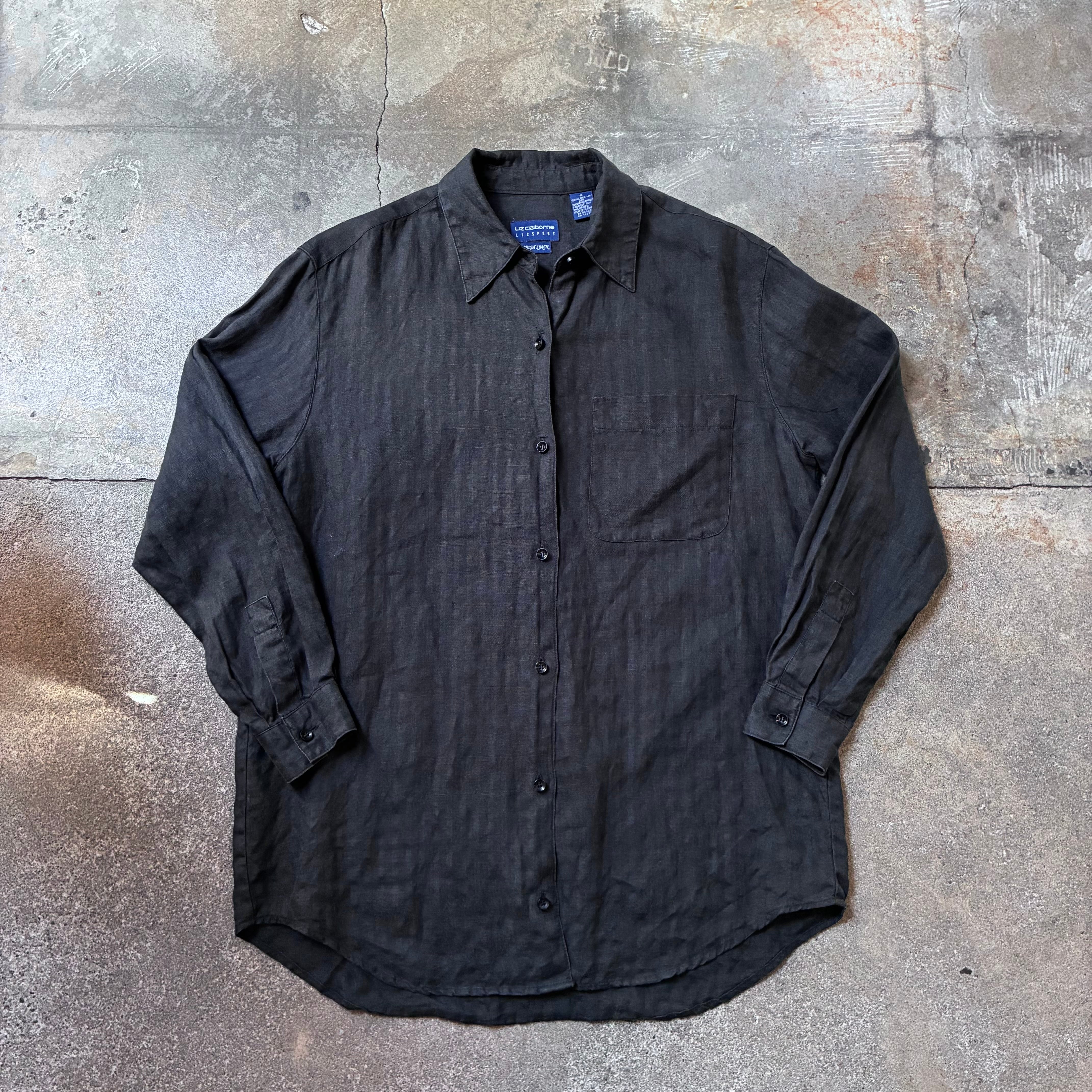 90s シルクリネン✨ポロラルフローレン BLAKE シャツ ブラック XL 90s Polo by Ralph Lauren Silk × Linen “BLAKE” L/S BD Shirt “Black