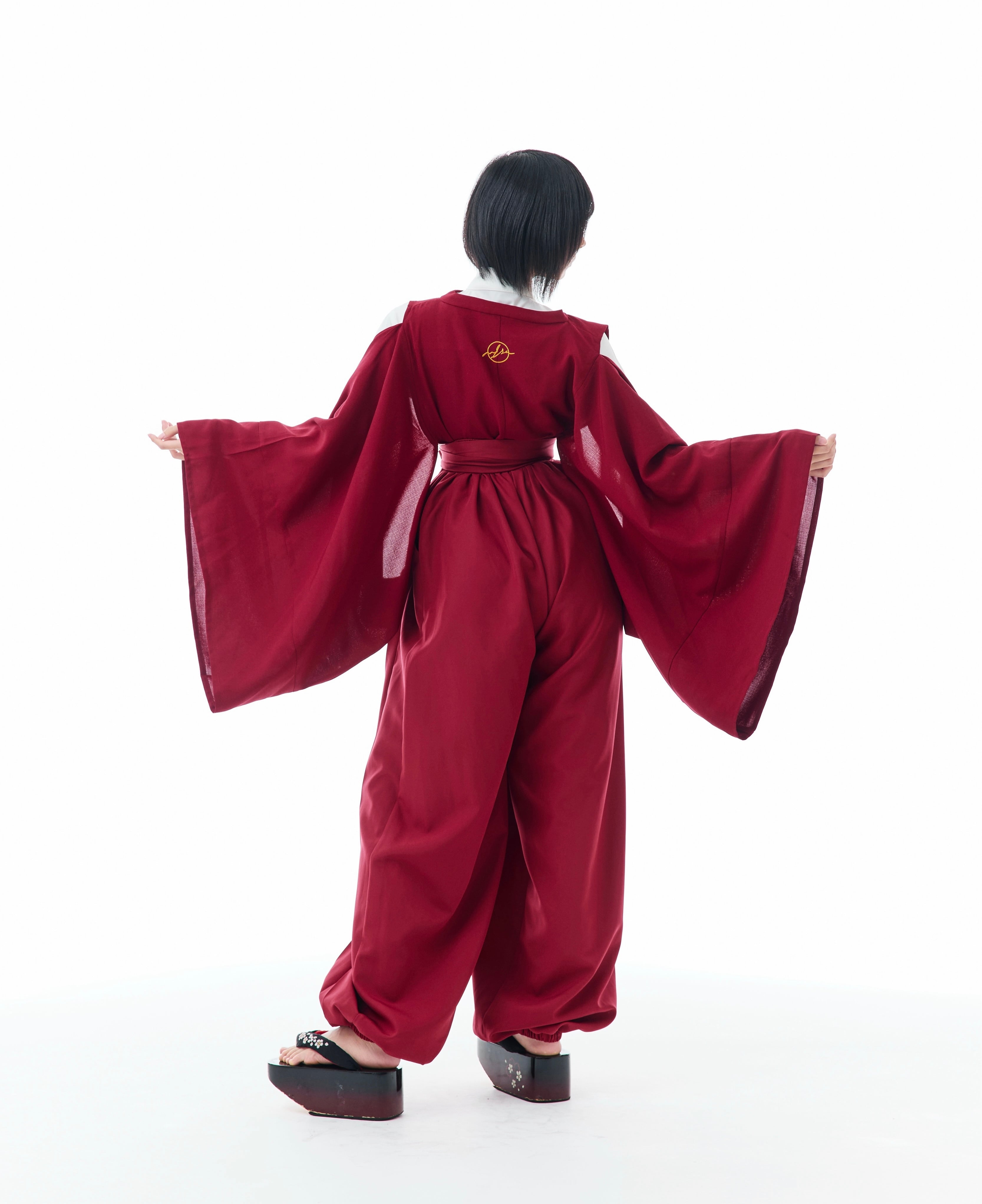 平安人を呼べ 夏の平安モードロング ワインレッド | MISAMARU