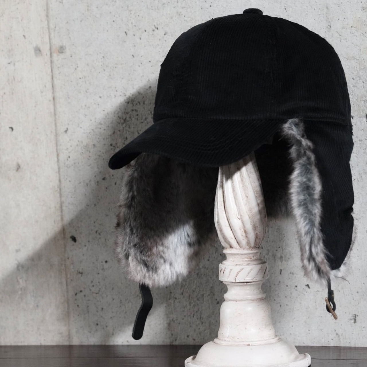 【gifthatオリジナル】コーデュロイ耳付きキャップ