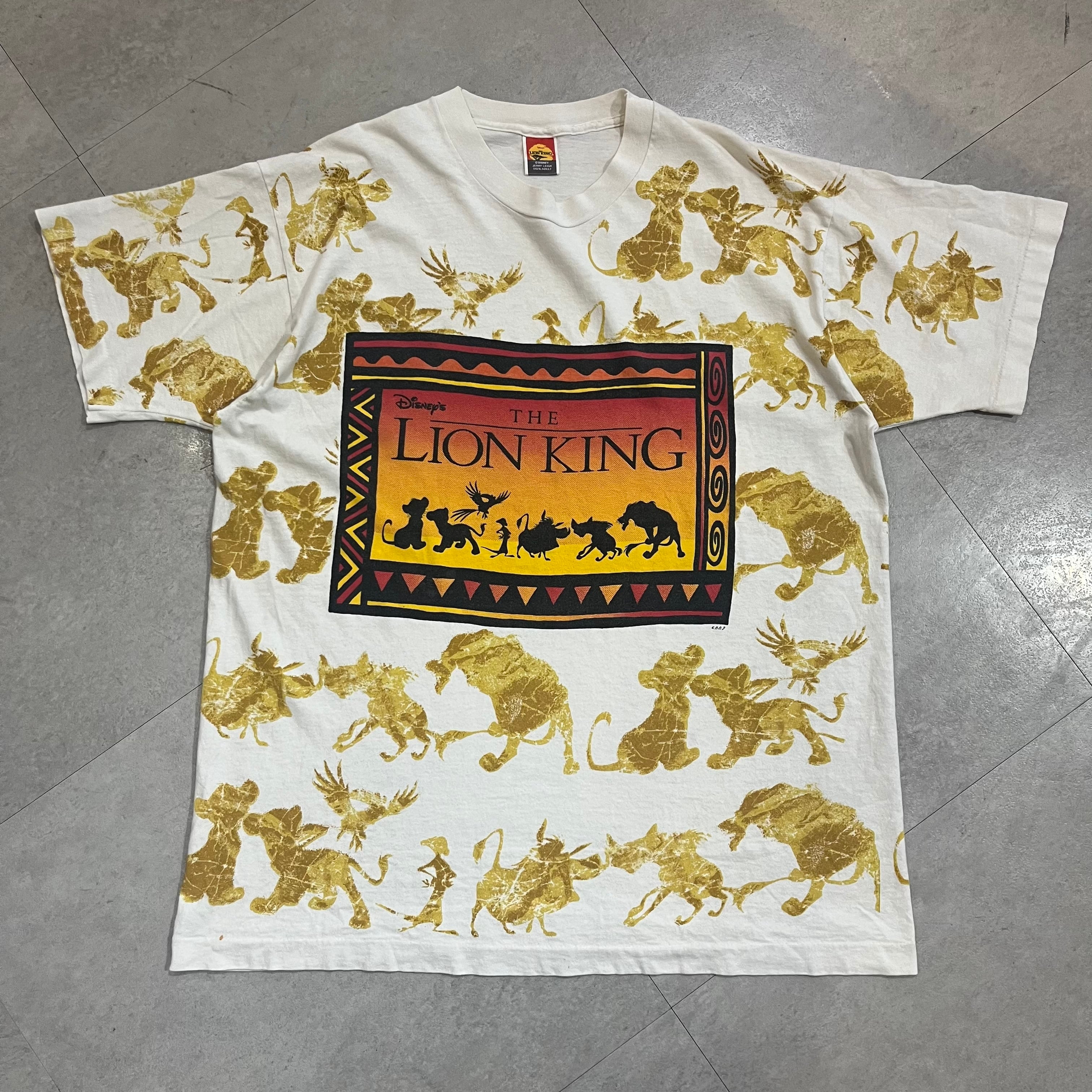 90s THE LION KING Tシャツ ライオンキング 総柄 ヴィンテージ