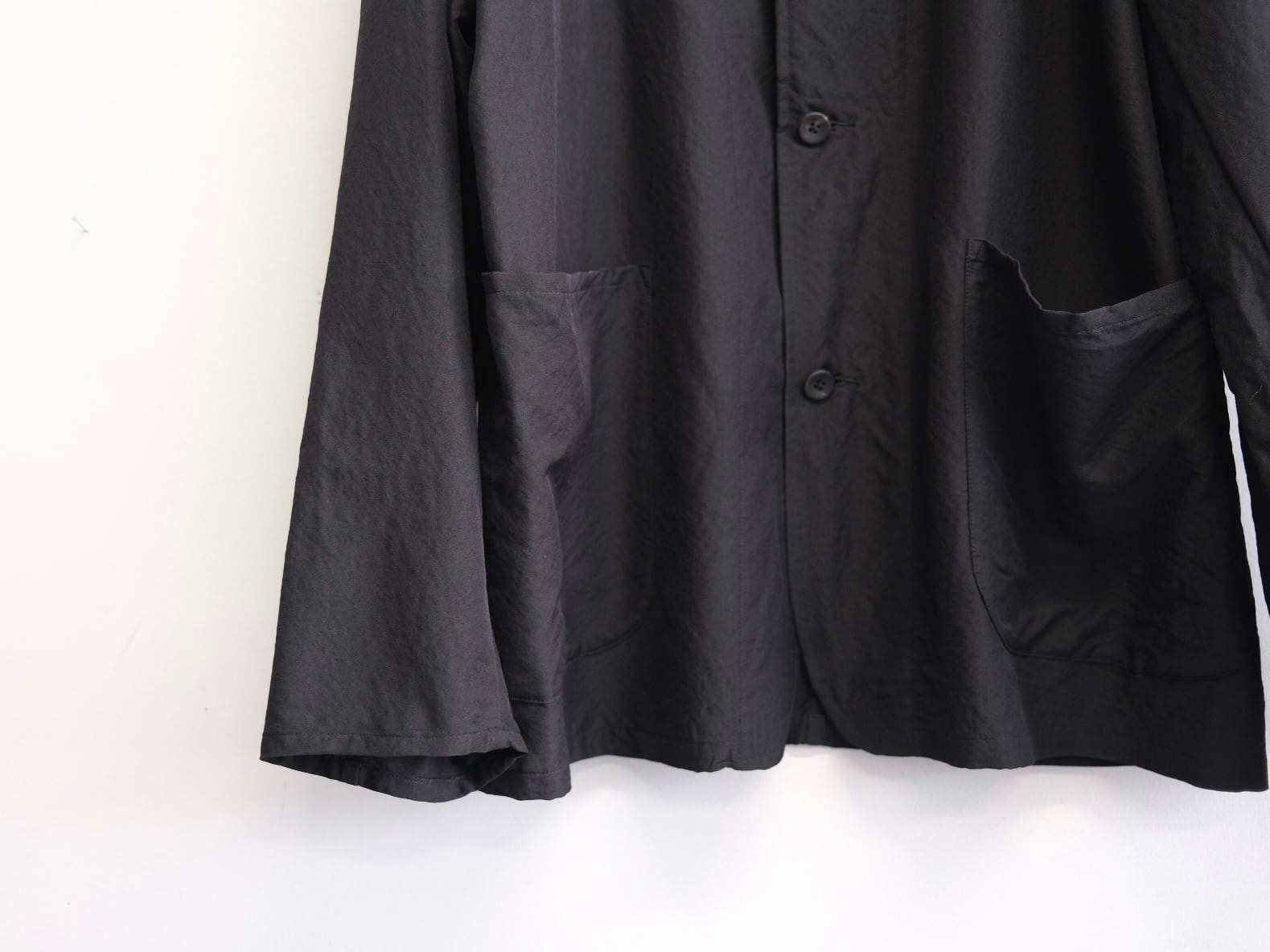 ULTERIOR” WASHED WOOL SILK TWILL JKT BLACK” | Lapel online store