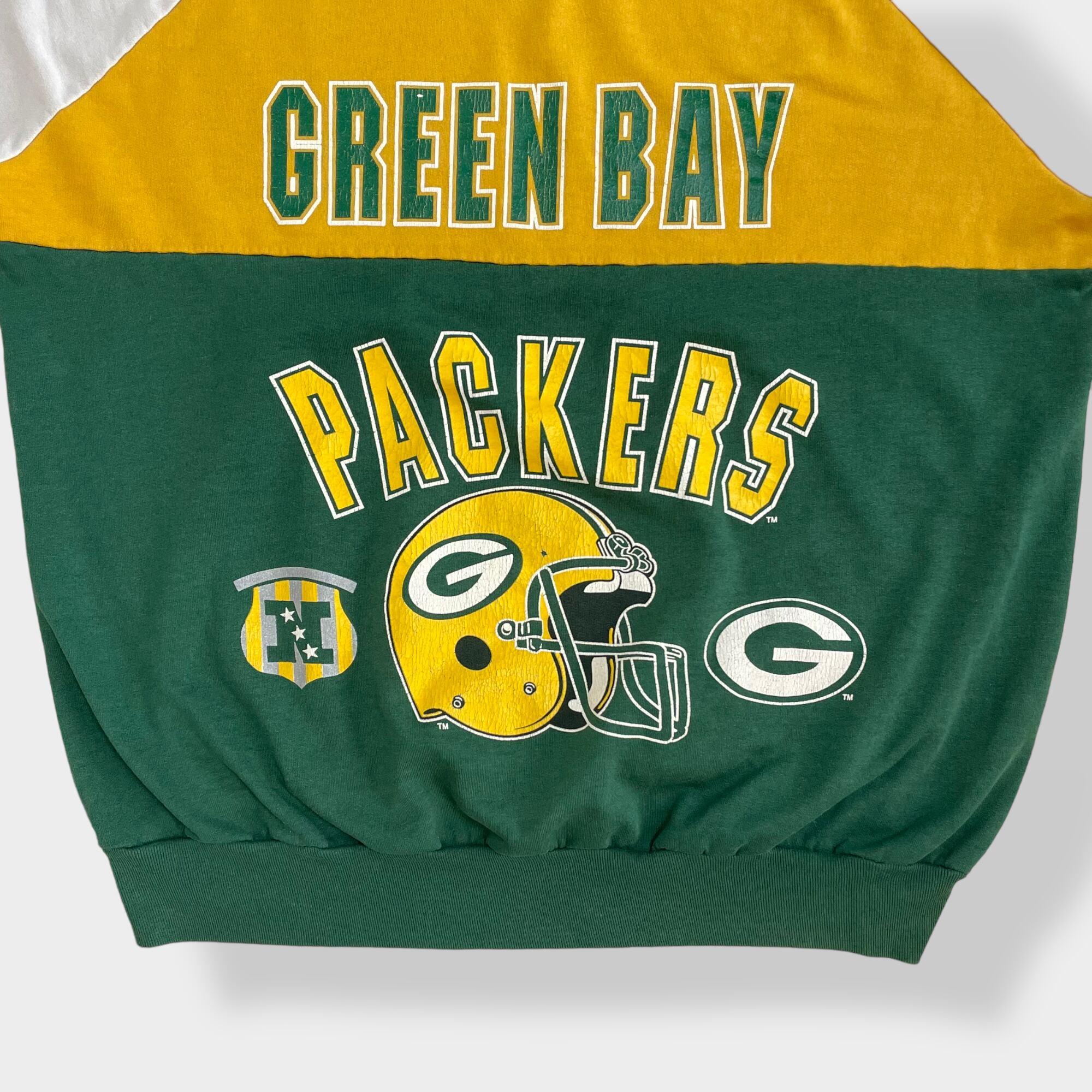 【GARAN】80s 90s USA製 NFL GREENBAY PACKERS グリーンベイ・パッカーズ アメフト アメリカンフットボール プリント  スウェット トレーナー ロゴ 袖ロゴ 切替 ラグラン ヴィンテージ X-LARGE US古着 | 古着屋手ぶらがbest powered by ...