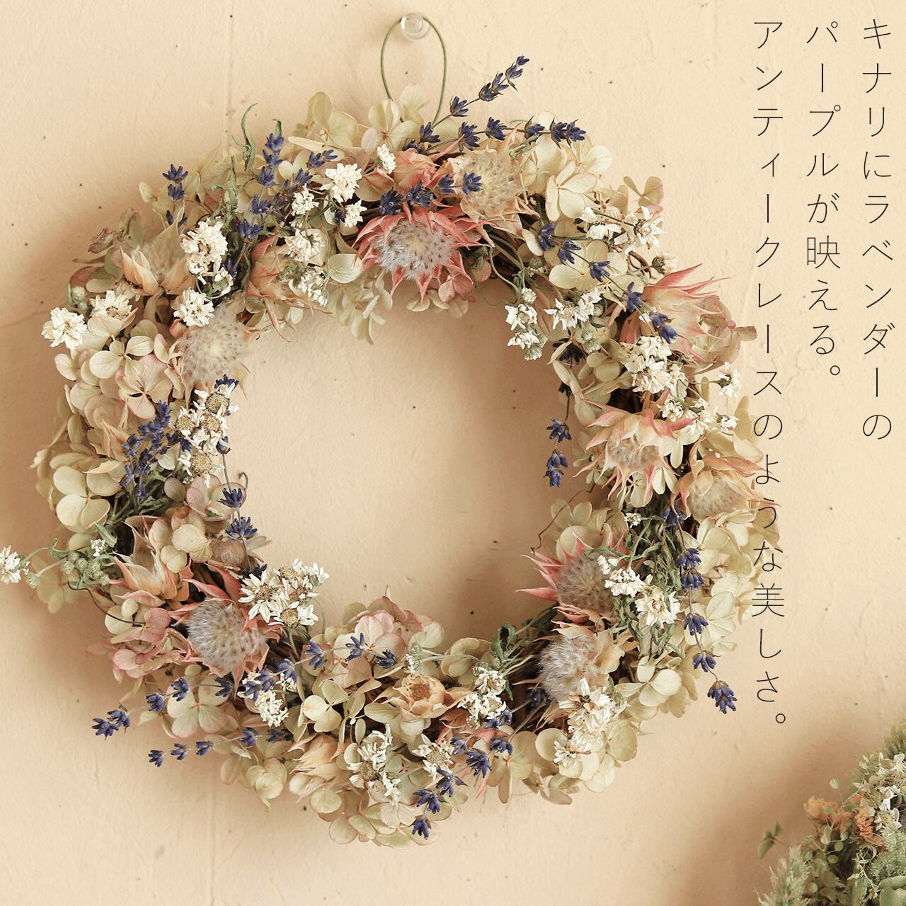 ドライフラワーリース◇natural◇セルリア◇紫陽花◇プレゼント アレ 