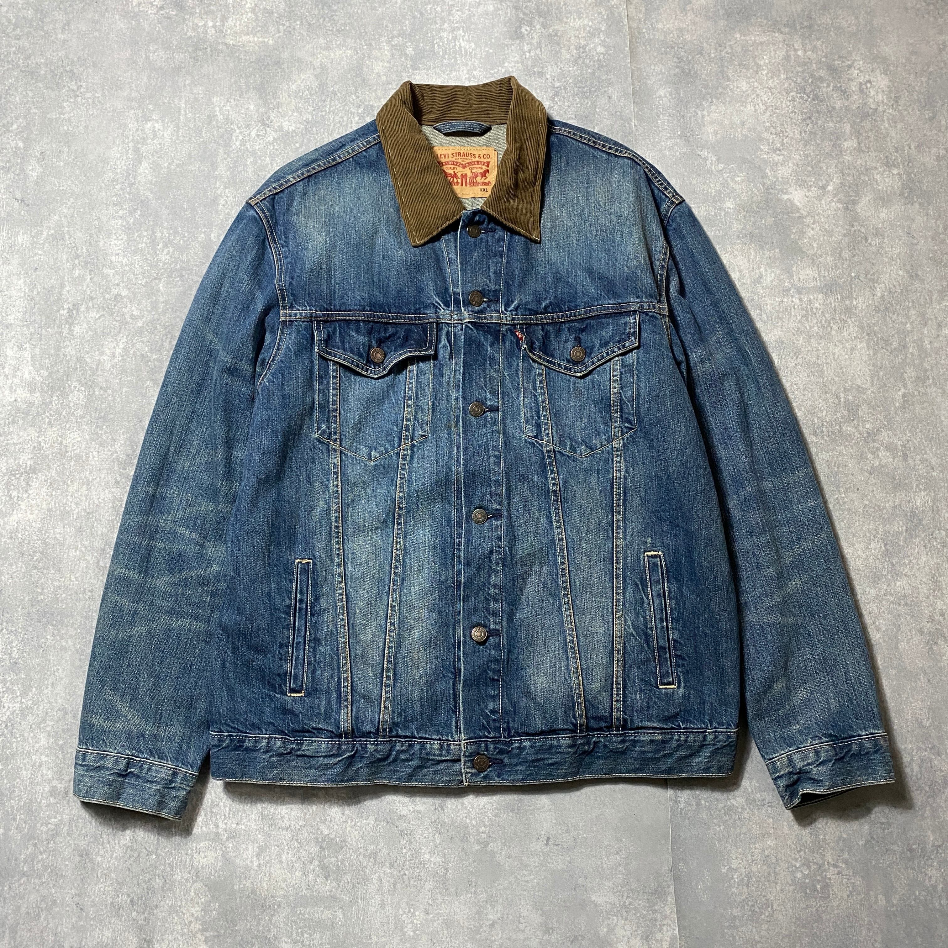 XXLサイズ】Levis リーバイス コーデュロイ襟 ジージャン デニム XXLサイズ】Levis リーバイス コーデュロイ襟 ジージャン デニム