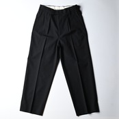 INTERIM / MILITARY WOOL SERGE 1-TUCK FRENCH ARMY WIDE TAPERED TROUSER