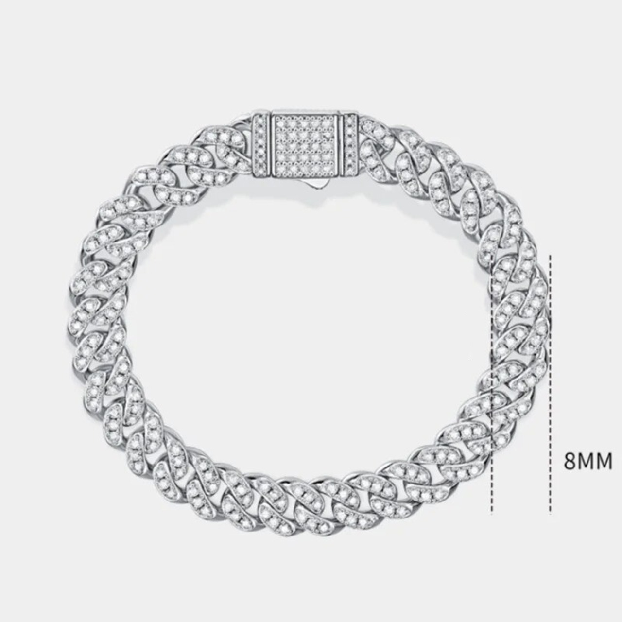 メンズ 19cm 喜平 アクセサリー モアッサナイト チェーン ブレスレット【0126】