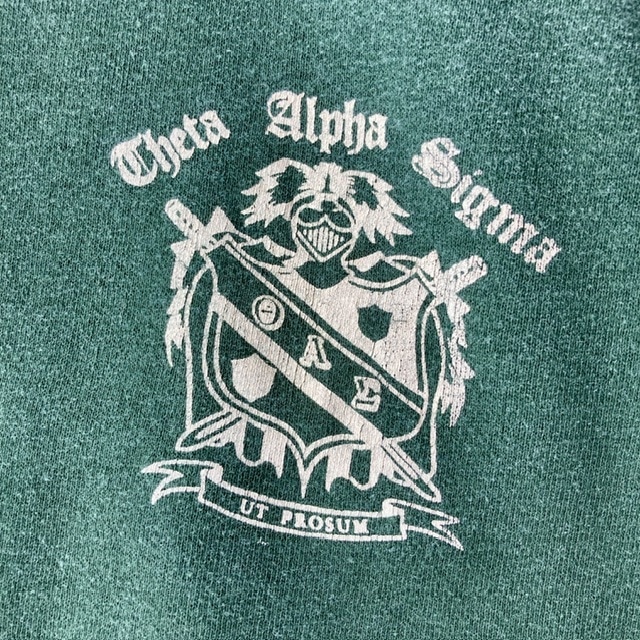 半袖スウェット カレッジ 60s〜70s Theta Alpha Sigma グリーン ラグラン ヴィンテージ古着 画像4