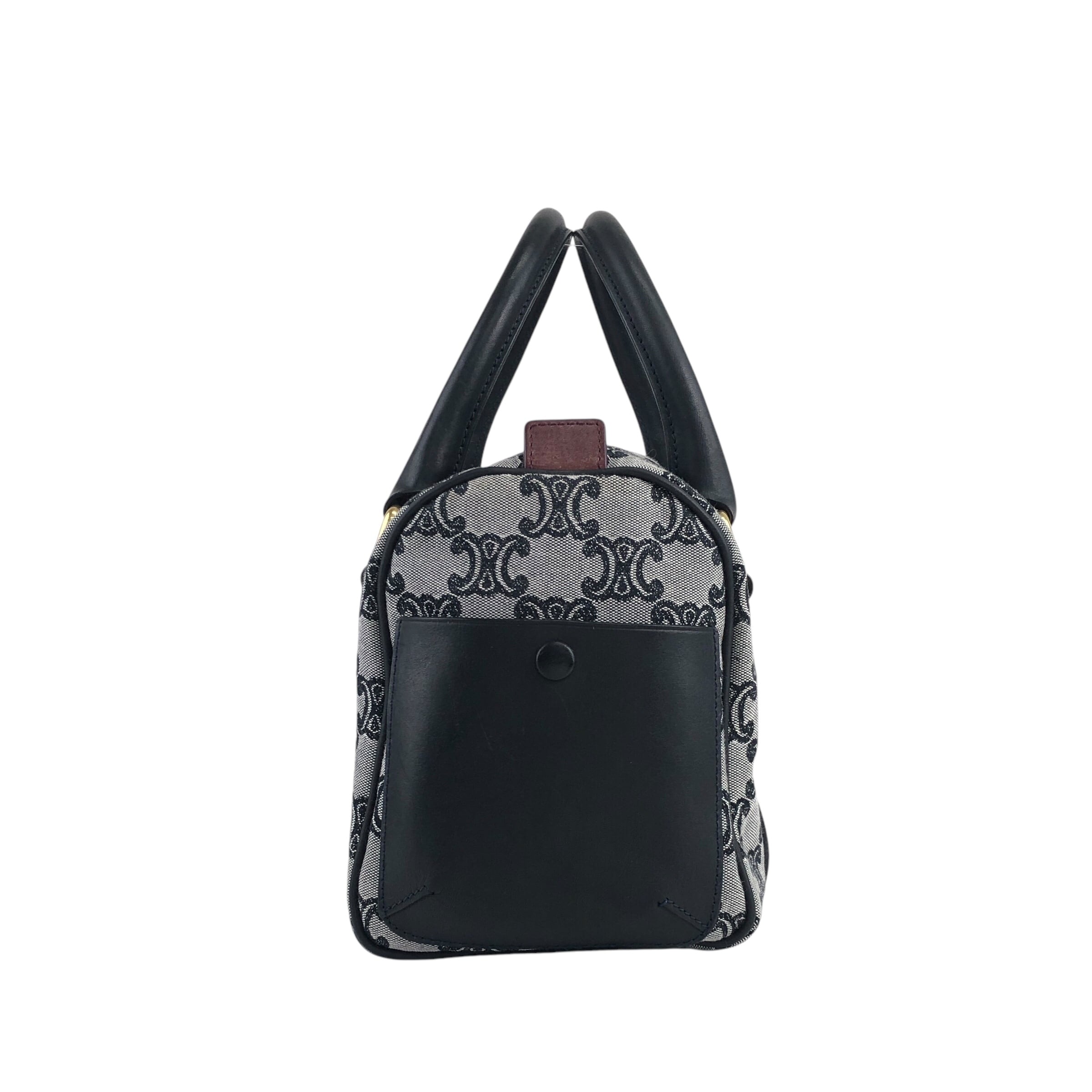 CELINE セリーヌ マカダム ハンドバッグ グレー トリオンフ キャンバス