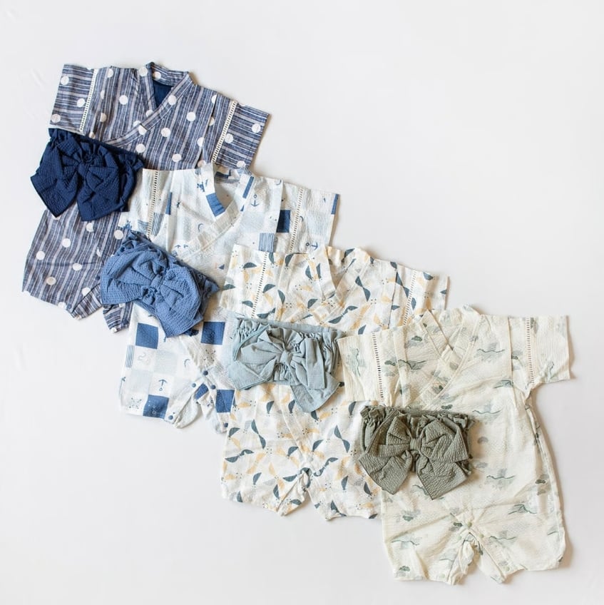 mocmof 帯付き 浴衣ロンパース 男の子 622-660071