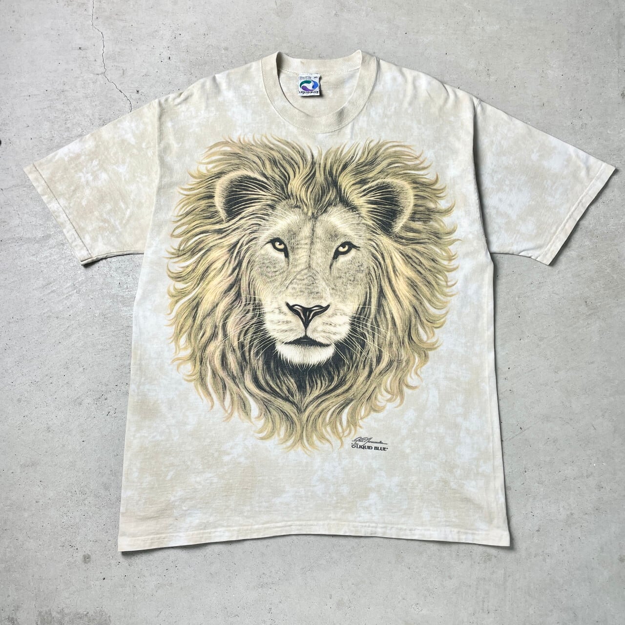 80s 90s LION ライオン Tシャツ アニマル柄 ビッグプリント