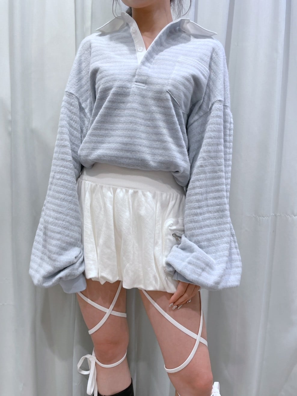 ラメボーダーラガーシャツミニワンピ | lilLilly official webstore