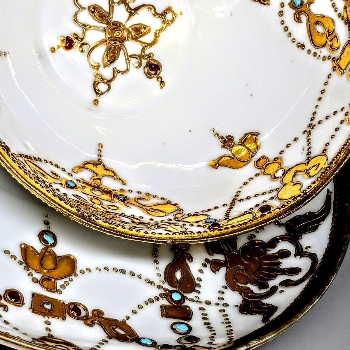 里帰り オールドノリタケ RCマーク エナメルビジュー 金盛上 アール 