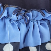 フラメンコ 衣装 ワンピース ドレス ボランテ フリル 紺 水玉 青 レース かわいい ダンス パーティ 発表会 舞台 ネイビー系 大人用 かわいらしい フリルデザイン おしゃれ 目立つ 柄物 舞台衣装 フラメンコドレス レディース ステージ衣装 クラシック 踊り コスチューム