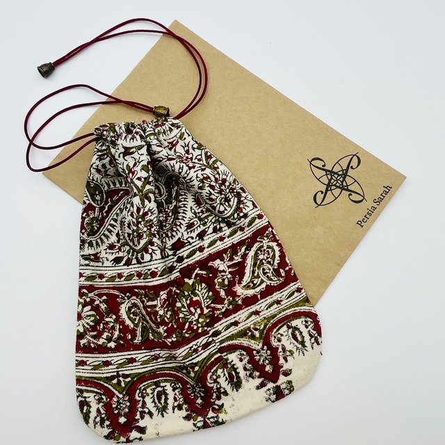 ペルシャ更紗の巾着【M-2】