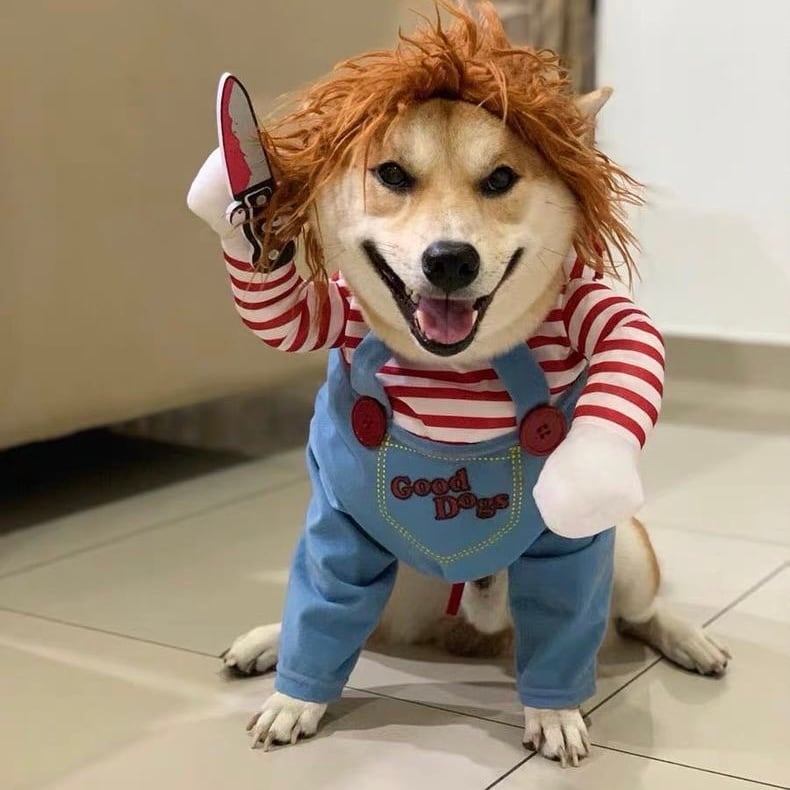 ペット服 コスプレ チャッキー風 衣装 ハロウィン 犬 猫 仮装 ...