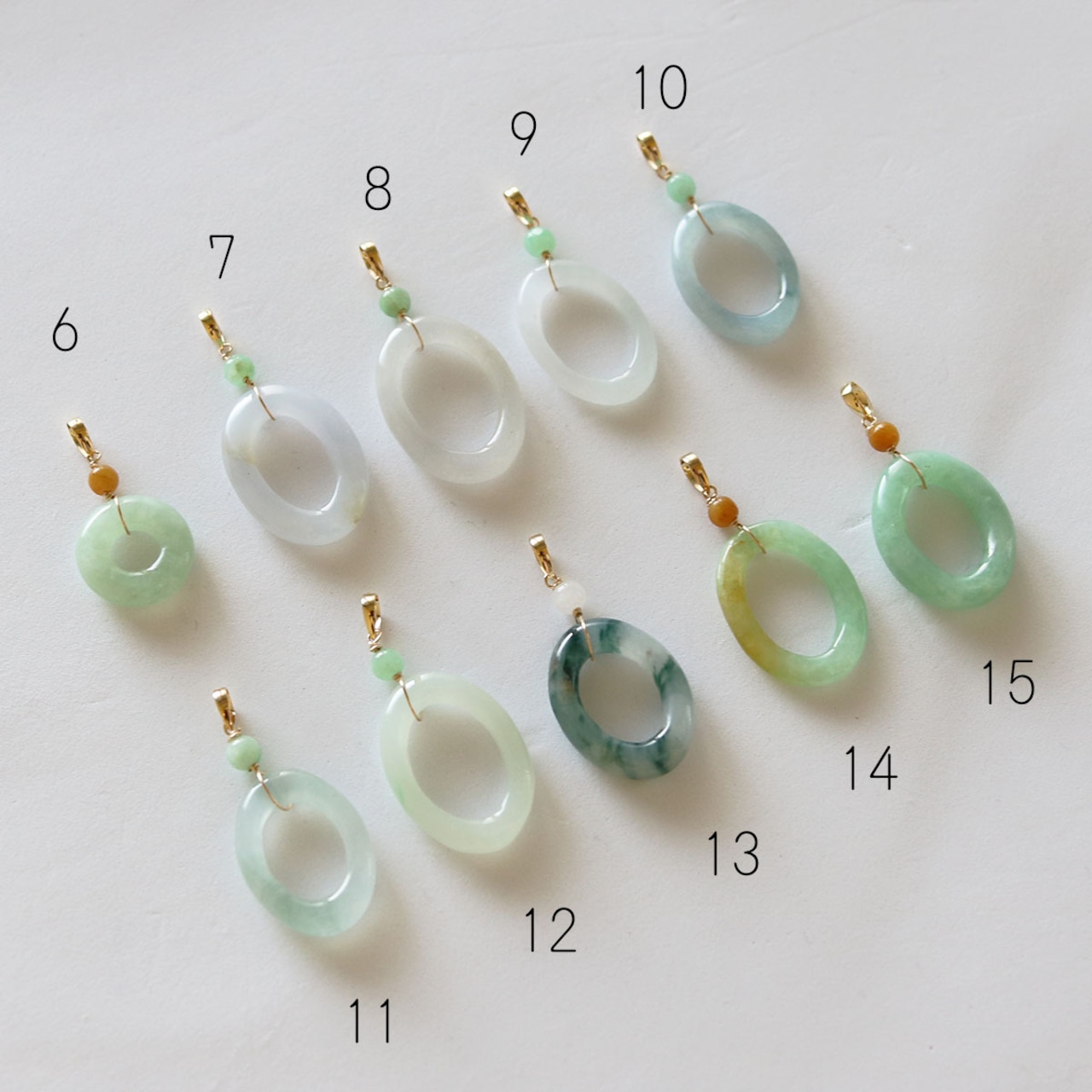 キュートなお守りに！ K18 ペンダント トップ 環飾翠シリーズ  A貨翡翠 jd_pt1006